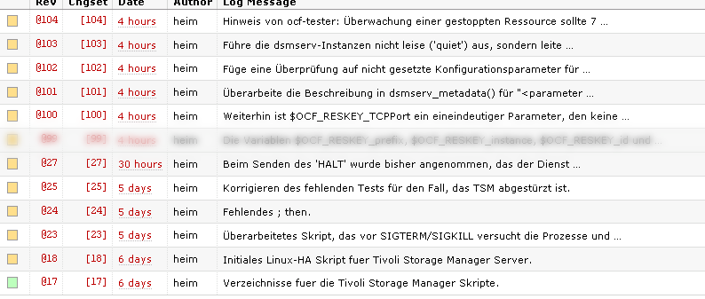 Trac revision log (shortened)